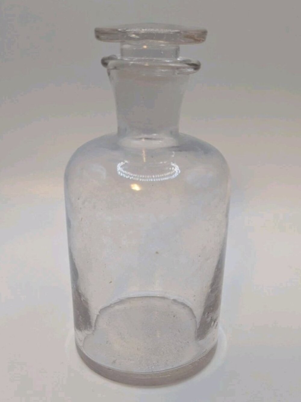 Antique Hand-Blown Apothecary Bottle with Original Ground Glass Stopper